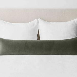 Naveta Velvet Lumbar Pillow in Emerald