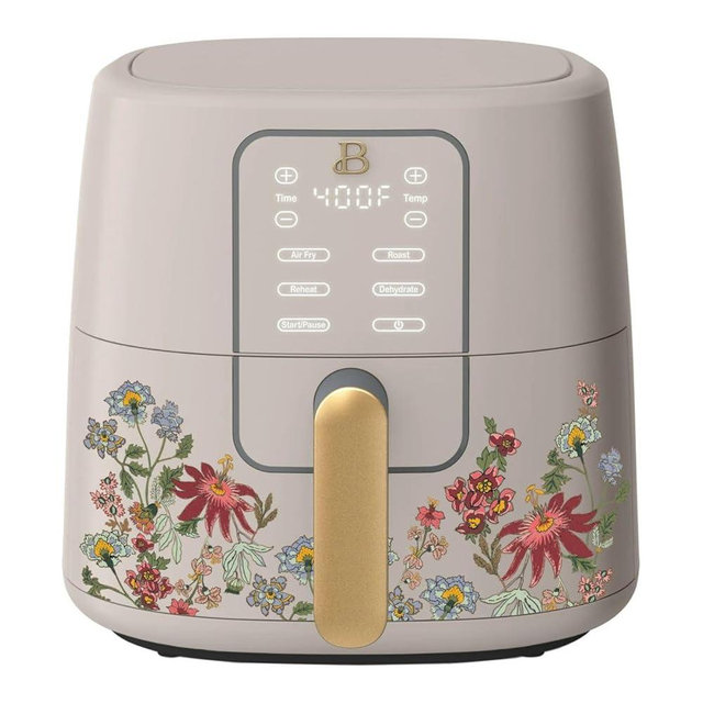 B. 6-Quart Digital Air Fryer, TurboCrisp Technology, 4 Presets, 170°F-400°F, Non-Stick, Dishwasher Safe, 1750 Watt. (WILDFLOWER PORCINI TAUPE)