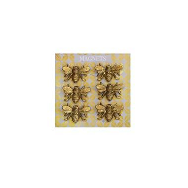 Creative Co-Op DA5141 Bee Magnet, Set (6), Gold