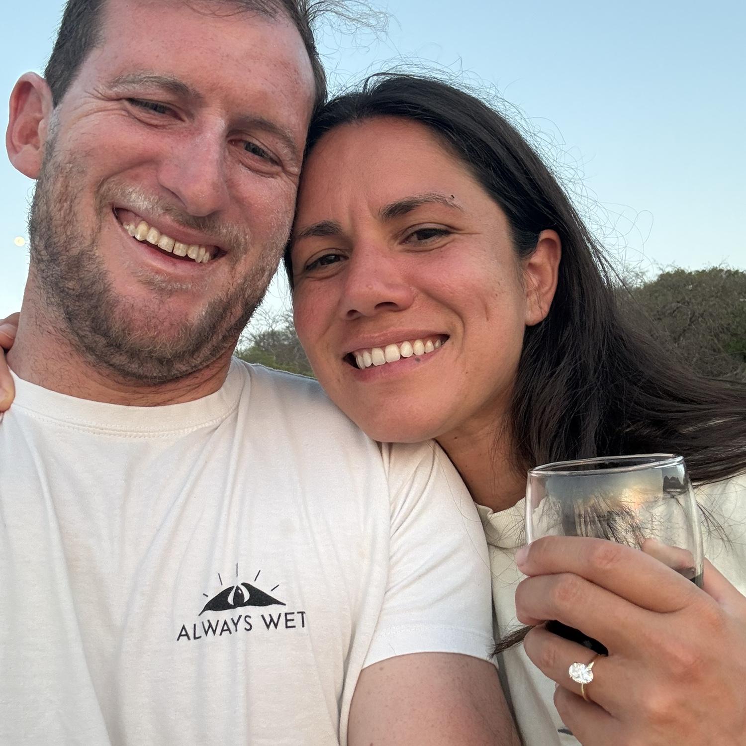 Our first photo as soon as we got engaged on April 29th, 2026