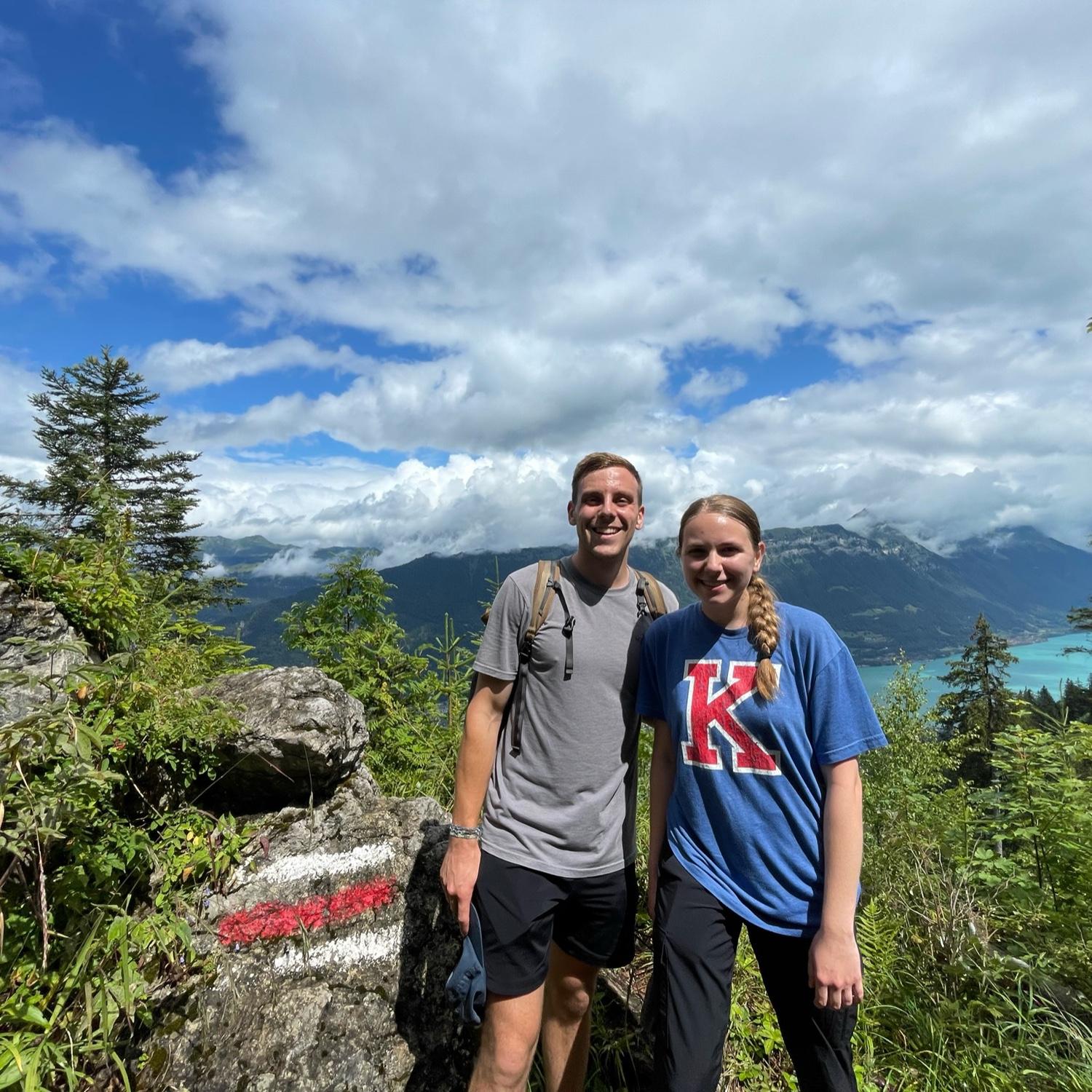 The top of a very steep hike in Switzerland.