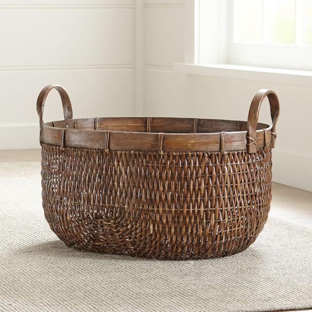 Halton Oval Rattan Low Basket