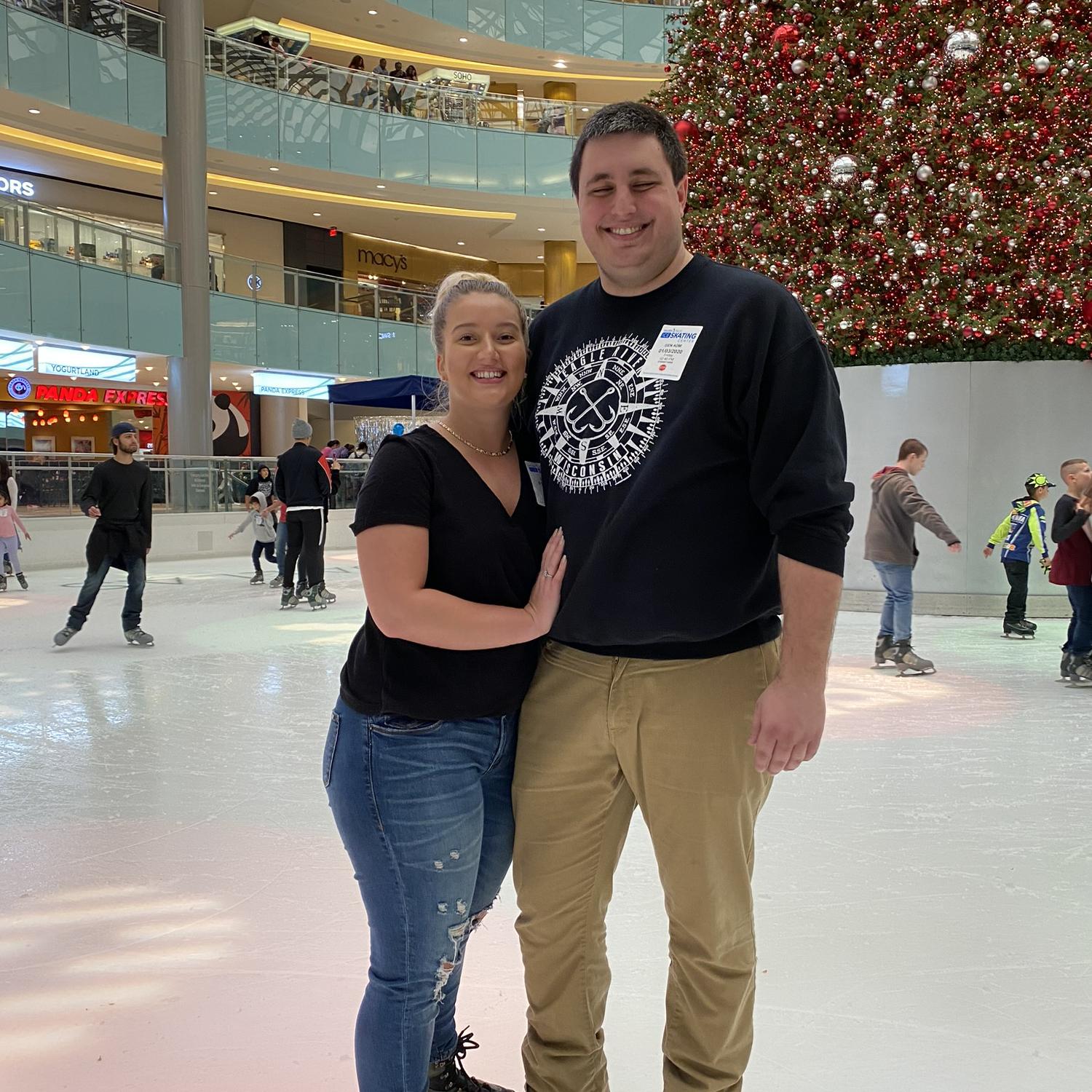 Ice skating at the Galleria Dallas mall.