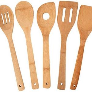 JapanBargain 5 Piece Bamboo Utensil Set Spatula Spoon Turner