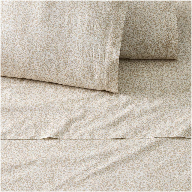 MTO Frances Floral Cal King Sheet Set, Sand