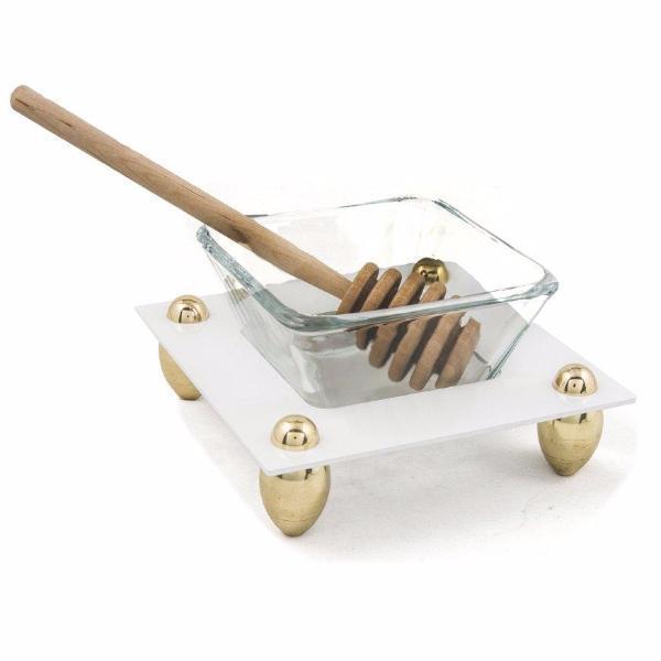 Steel and Brass Honey Dish by Joy Stember