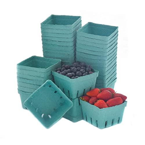 JA Kitchens Green Molded Pulp Fiber Berry/Produce Vented 1 Pint Basket (40 Pieces)