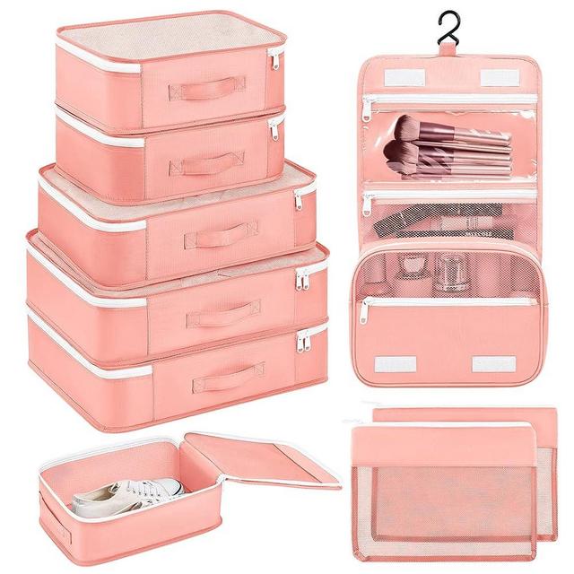 Easortm Packing Cubes, luggage organizer bags Packing Organizers Lightweight Packing Organizers for Luggage, Luggage Organizer for Travel Accessories.(Pink)