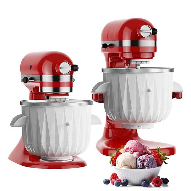 Ice Cream Maker Attachment for KitchenAid Stand Mixers, Ice Cream Bowl Suitable for 4.5QT and Larger KitchenAid Stand Mixers, 2 Quart Frozen Yogurt, Ice Cream, and Sorbet Gelato Maker by FGREEBLE