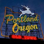 Portland Oregon White Stag Sign