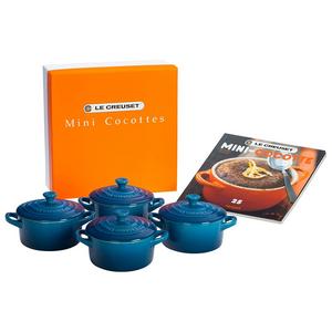 Le Creuset of America - Le Creuset Set of 4 Mini Cocottes with Cookbook, Marseille
