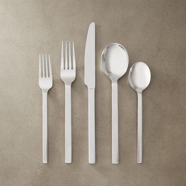 CB2 20-Piece Tower Shiny Silver Flatware Set