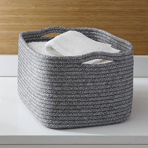 Lupe Grey Large Braided Basket