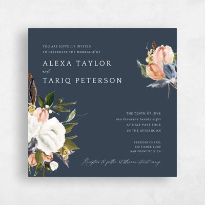 Navy, Blue Wedding Invitation - Octavia Square