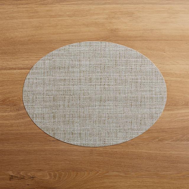 Chilewich Oval Crepe Neutral Vinyl Placemat
