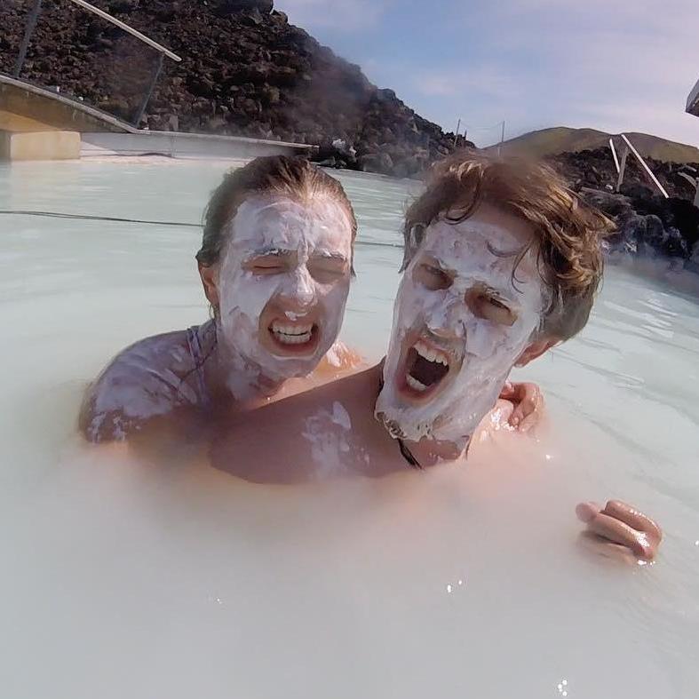 That time we put mud masks on at the Blue Lagoon