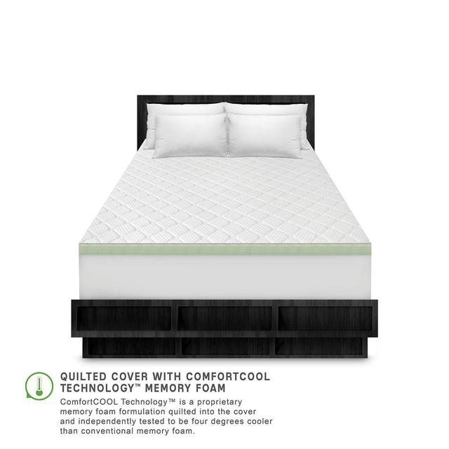 SensorPEDIC 3-Inch Ultimate Cooling Luxury Quilted Memory Foam Bed Topper, Queen