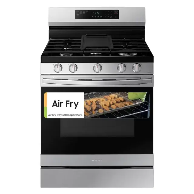 6 cu. ft. Smart Wi-Fi Enabled Convection Gas Range with No Preheat AirFry in Stainless Steel