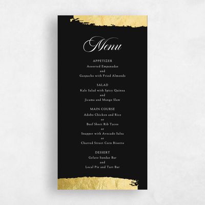 Black Wedding Menu - Casey Foil