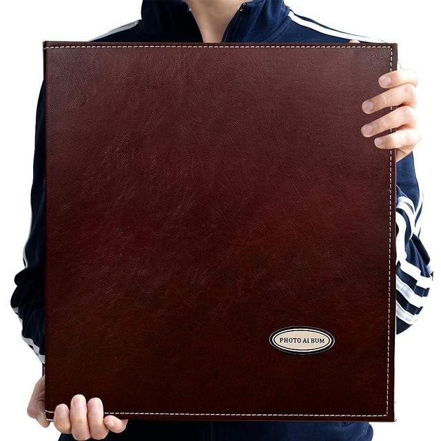 Zoview Self-Adhesive Photo Album, Dust-Free, Glue Free and Waterproof Scrapbook Album, Family Album, Leather Cover,Hand Made DIY Albums Holds 3X5, 4X6, 5X7, 6X8,8X10 Photos, A52045 (Coffee, Large)