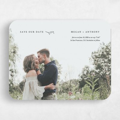 Black Rounded Wedding Save the Date - Unconditional Portrait