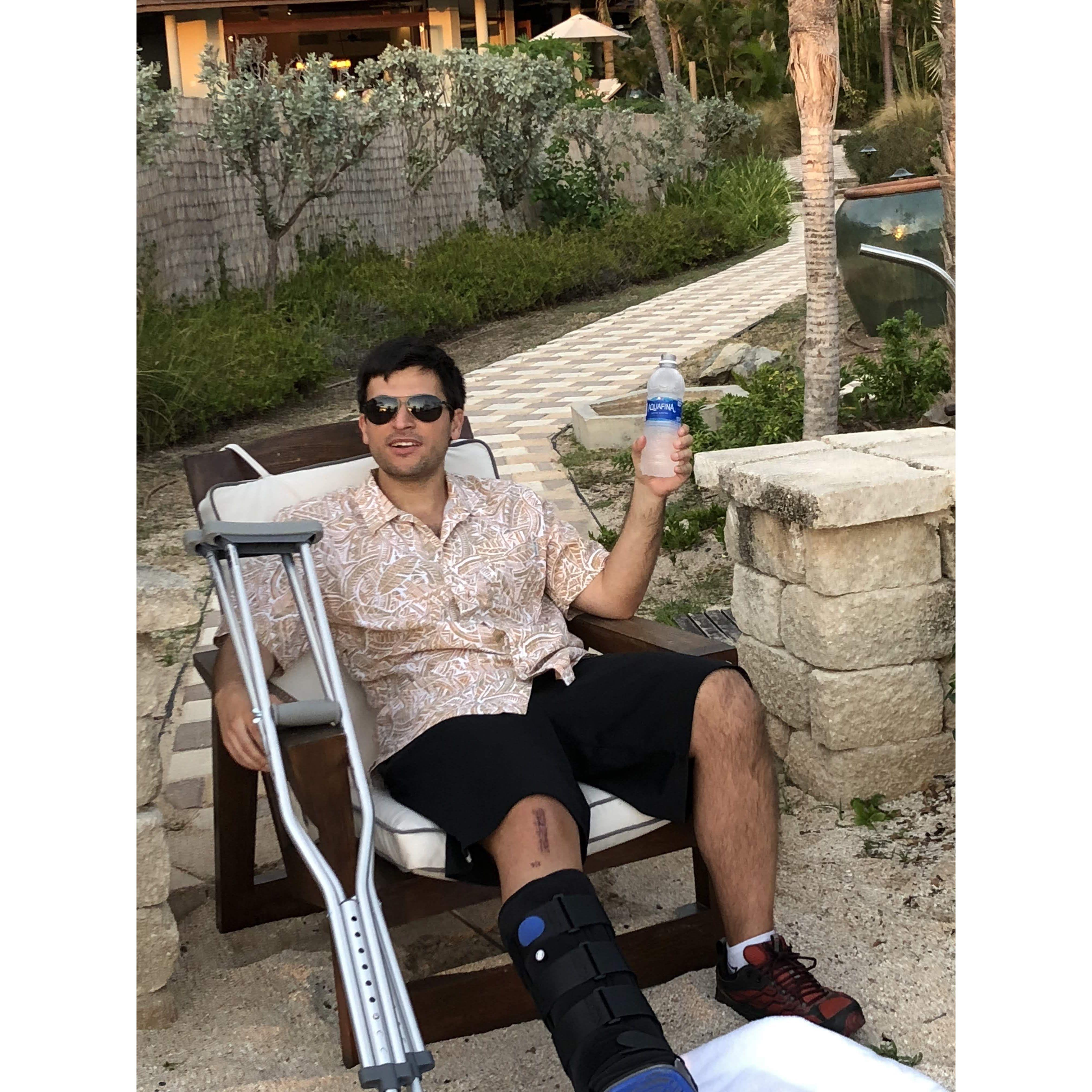 A 1 week old broken leg wasn't going to stop me from going to Virgin Gorda, BVI