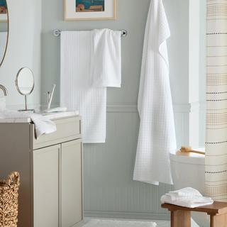 Everyday Textured Windowpane 6-Piece Bath Towel Set