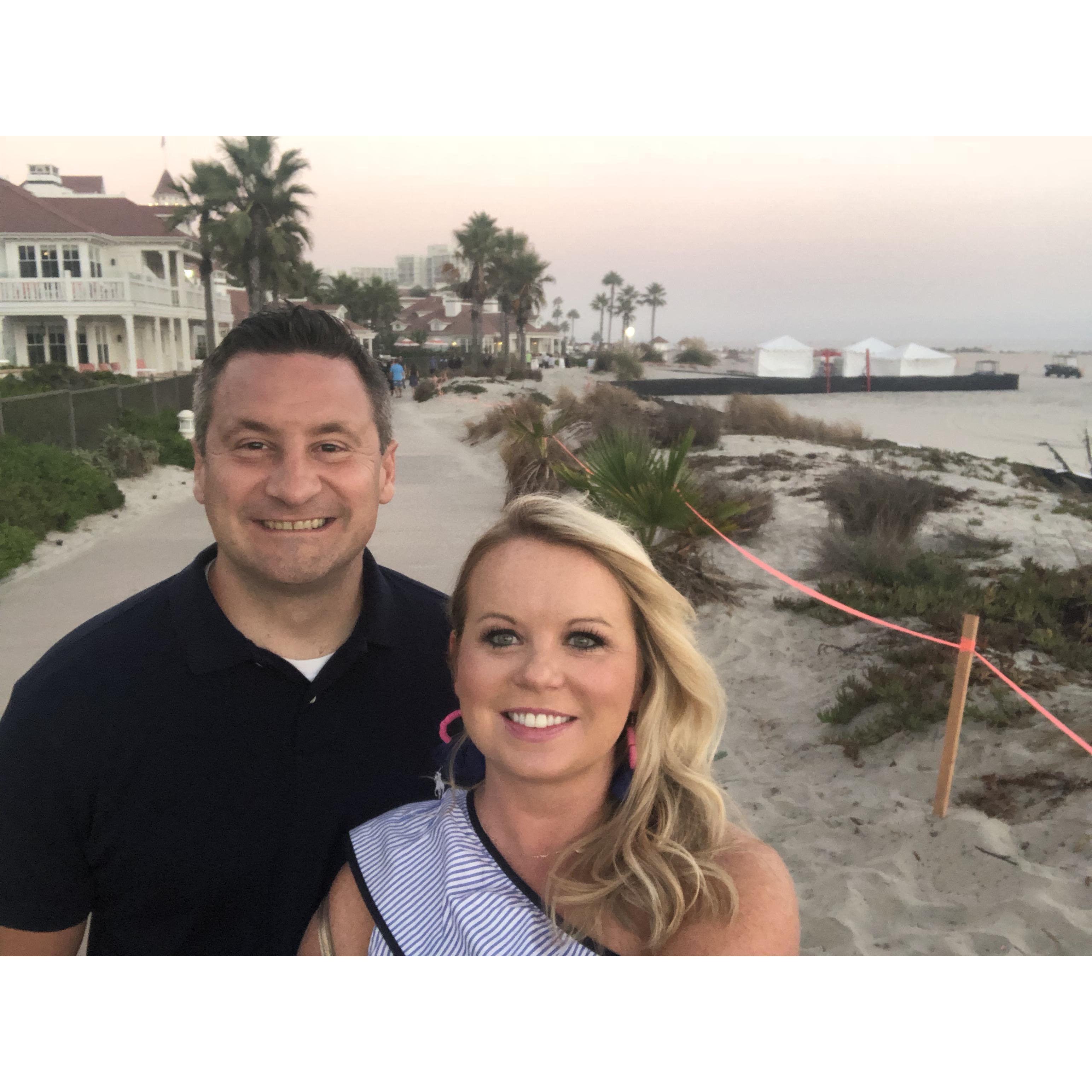 Loving the sunset in Coronado Island on one of our first trips together!