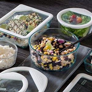 Pyrex 10 Piece Ultimate Food Storage Set, White/Clear