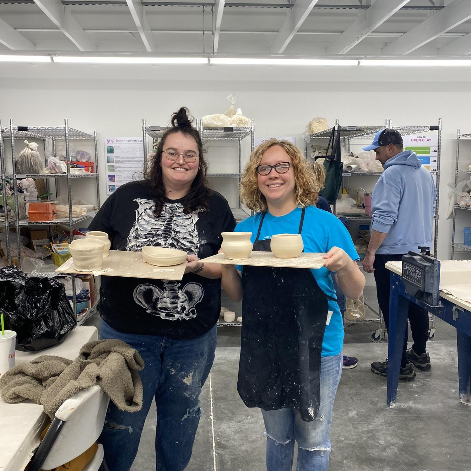 One of Kait’s Christmas presents was a joint pottery class.