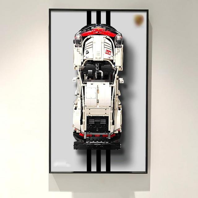 WETCEAOM Display Wallboard Compatible with Lego Technic Porsche 911 RSR Race Car 42096 Display, Wall Frame Compatible with Lego Car Wall Mount Display Frame Lovers, Display Board Only! No Model!