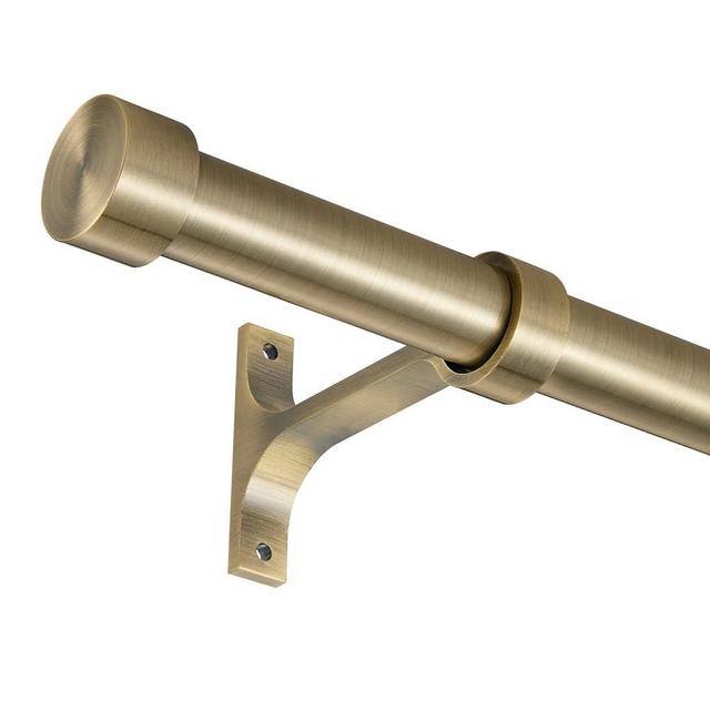 Lwiiom Antique Bronze Curtain Rods for Windows 72 to 144 Inch,Adjustable Drapery Rods with Aluminum End Cap and Full Surround Brackets,1-Inch Window Curtain Rod for Wall and Ceiling Mount