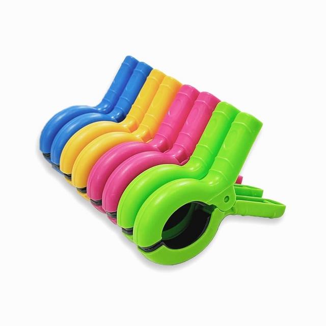 Storage Bag Included, 8 Pcs Large Beach Towel Clips for Beach/Pool/Cruise Chairs, Heavy-Duty, Clothes pins, Windproof, 4 Bright Colors