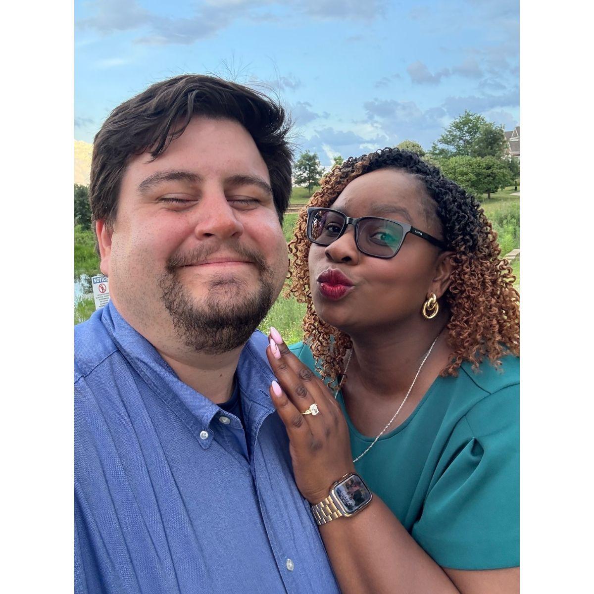 First photos after Luke proposed! June, 2025