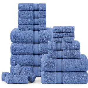LANE LINEN Bathroom Towels Set of 18 - Cerulean Blue
