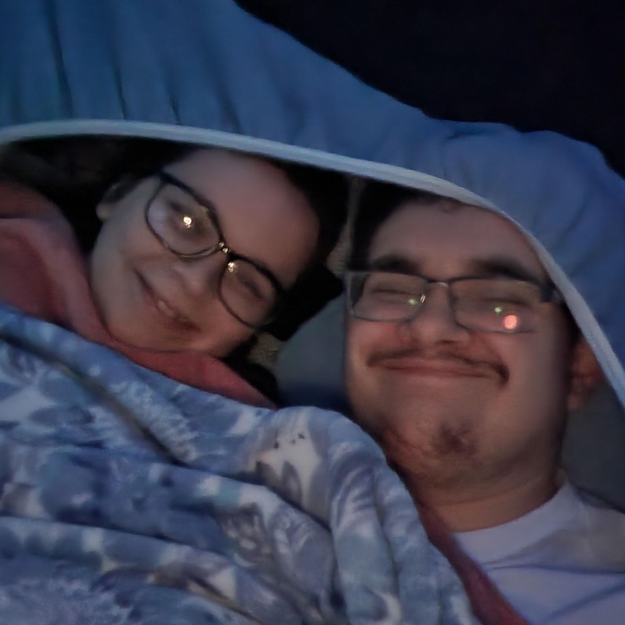 This is one of Josh's worst date ideas. We put sheets on the trampoline and tried to sleep on it one night during the summer. We froze to death and didn't get much sleep.