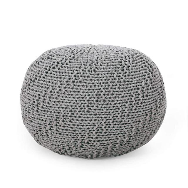Christopher Knight Home 313888 Pouf, Light Gray