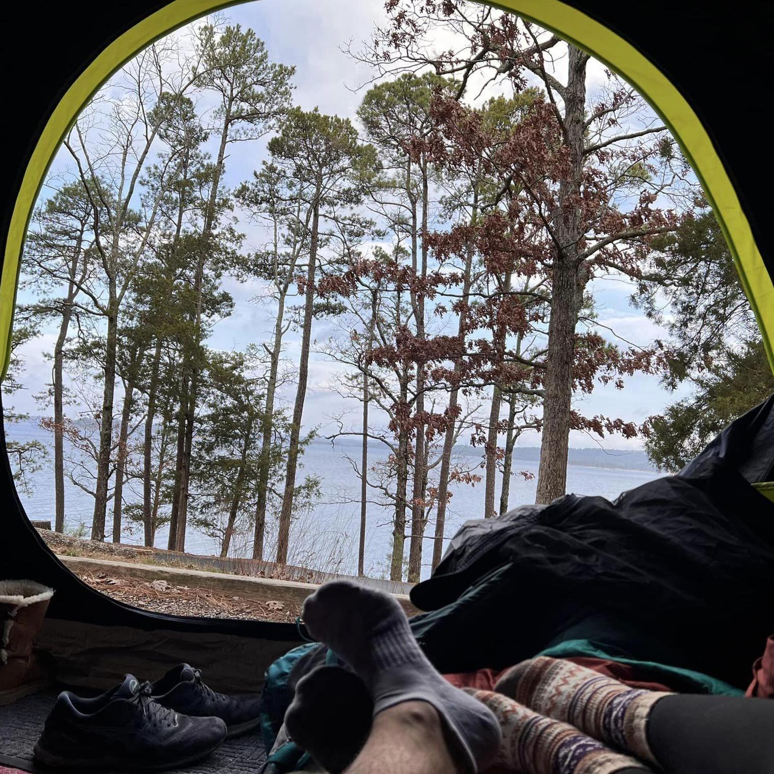 Every year for New Years, we go on a camping trip to a state park. It is usually cold and empty, just how we like it! This was in Hot Springs, AR.