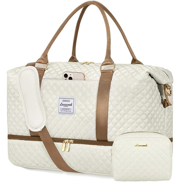 LOVEVOOK Travel Duffle Bag,Weekender Bags for Women with Shoe Compartment，Carry on Overnight Bag with Toiletry Bag,Gym Duffel Bag with Wet Pocket, Hospital Bags for Labor and Delivery