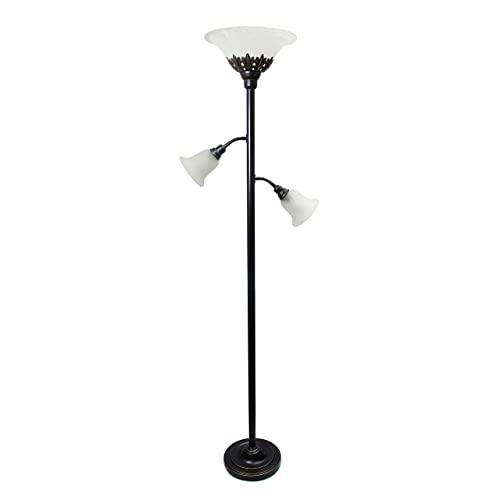 Elegant Designs LF2002-RBW 3 Light Floor Lamp, Restoration Bronze/White