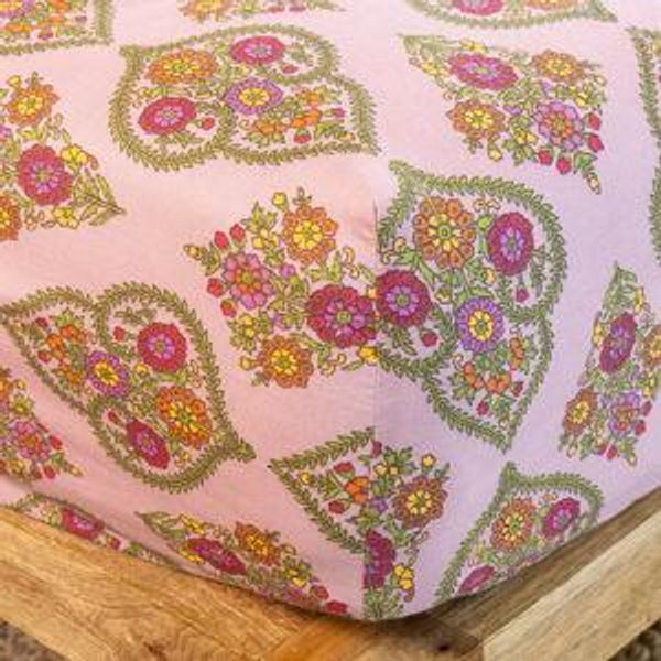 Pink Willow Medallion Fitted Sheet - King