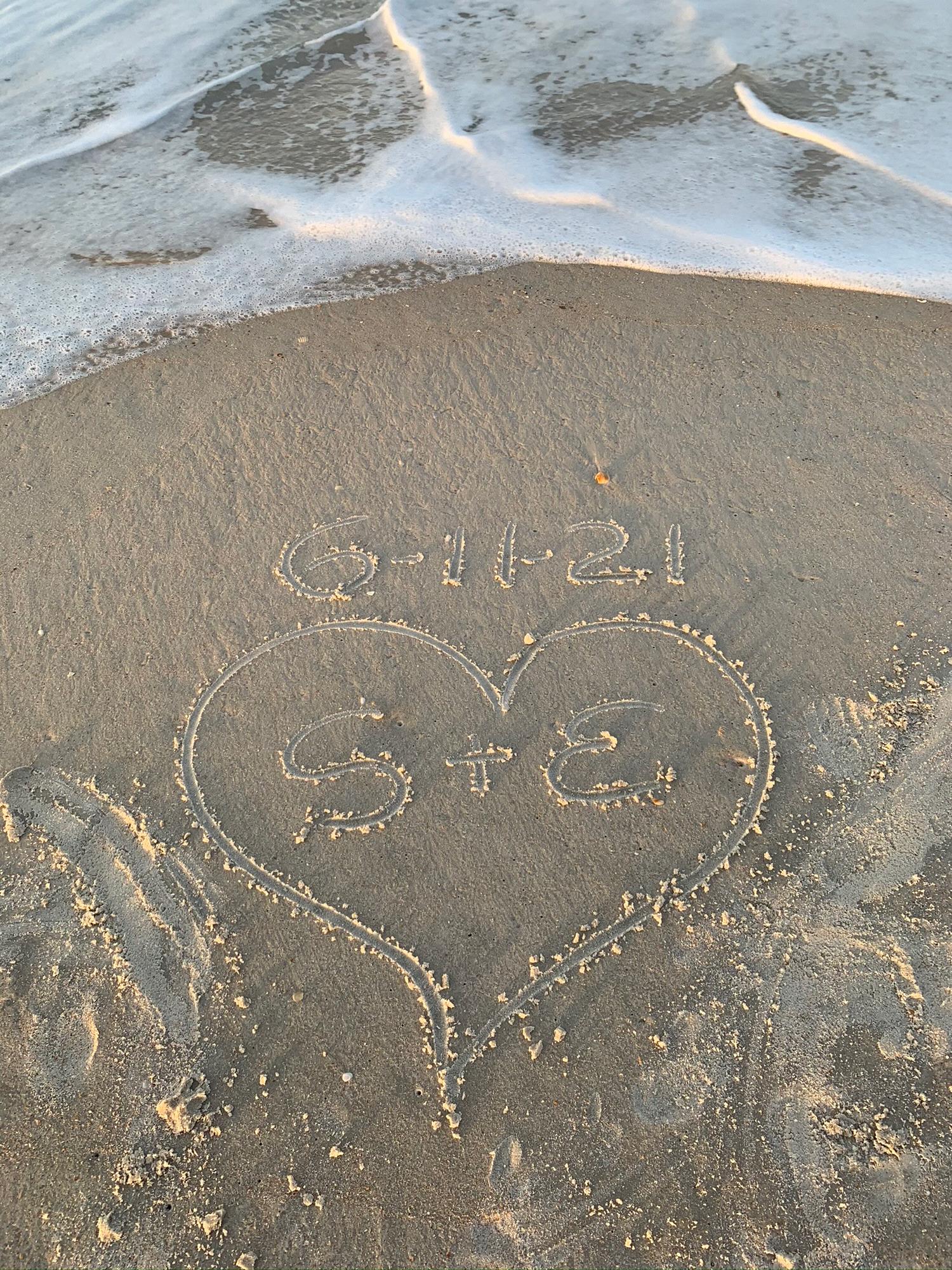 Palm Coast sand - right by the engagement spot!