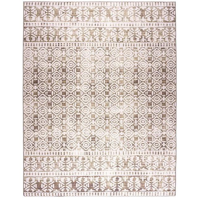 ReaLife Machine Washable Rug - Stain Resistant, Non-Shed - Eco-Friendly, Non-Slip, Family & Pet Friendly - Premium Recycled Fibers - Luna Distressed Tribal Stripe - Beige Ivory, 4' x 6'