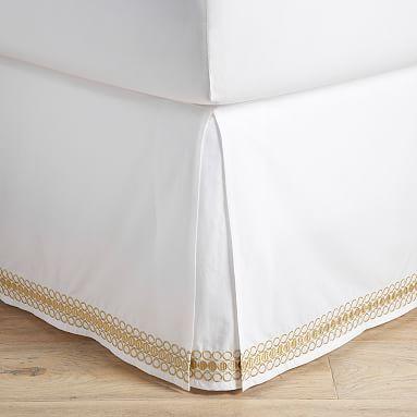 Lilly Pulitzer Organic Embroidered Trim Bed Skirt (King Size)