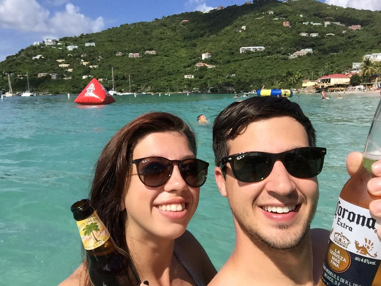 In the bay at Tortola on our cruise. The most beautiful place in the world!