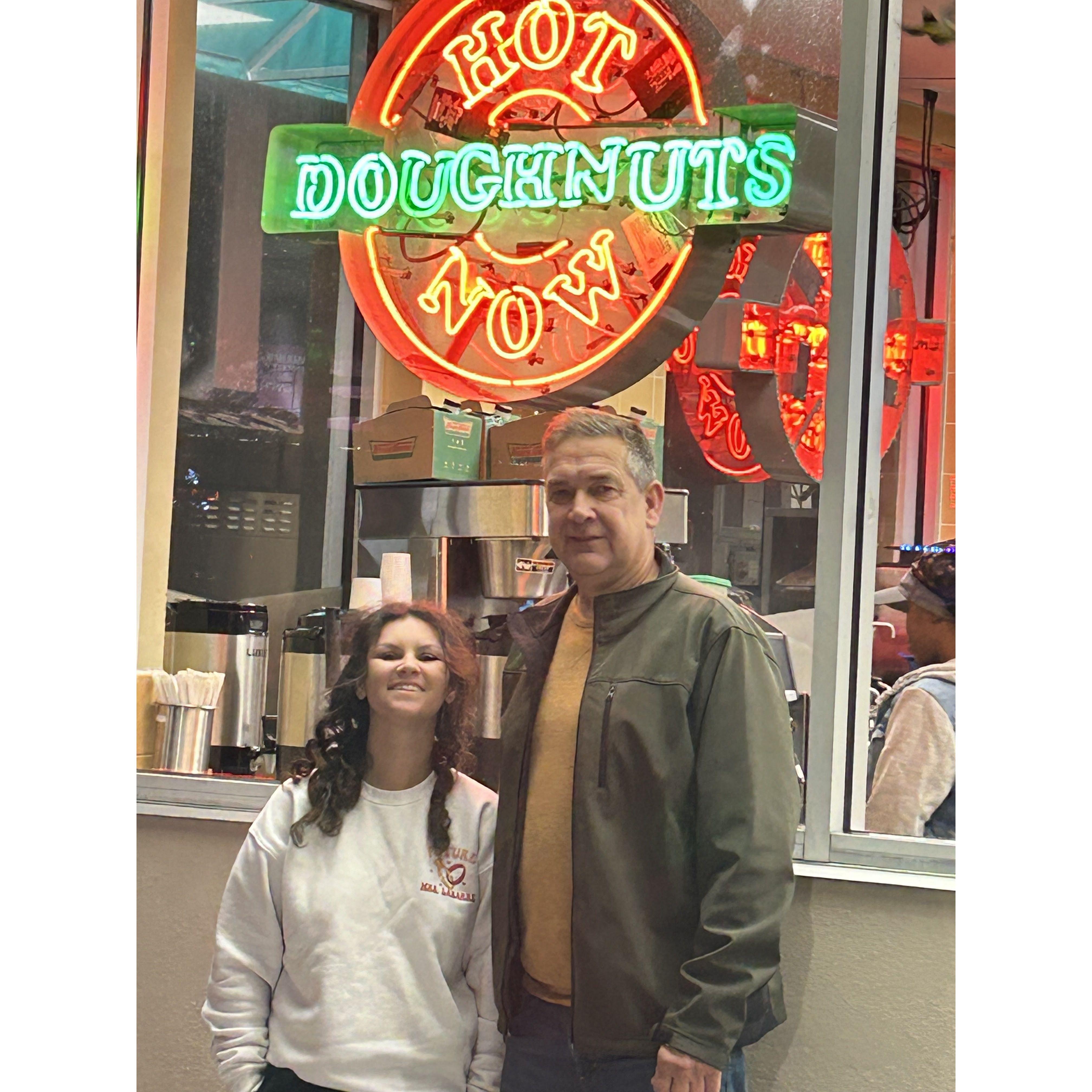 Of course my Dad and i had to Krispy Kreme's