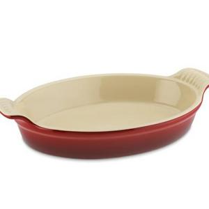 Le Creuset Heritage Stoneware Oval Gratin, 9 1/2", Red