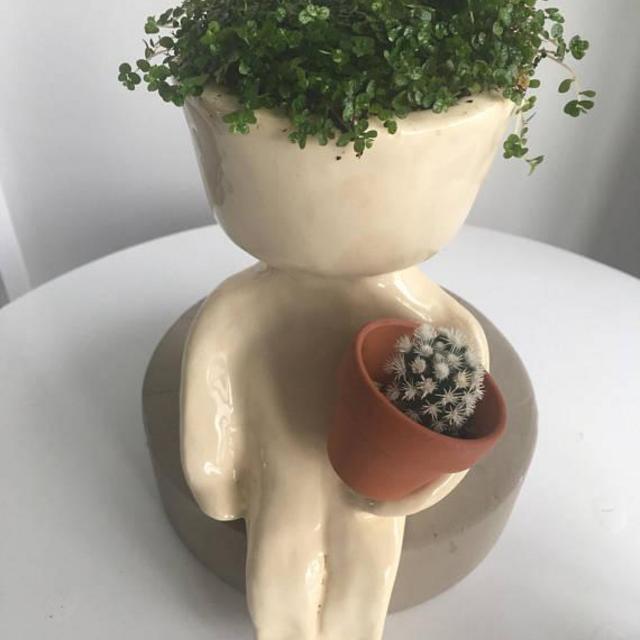 Little dude pot,ceramic pot, pottery