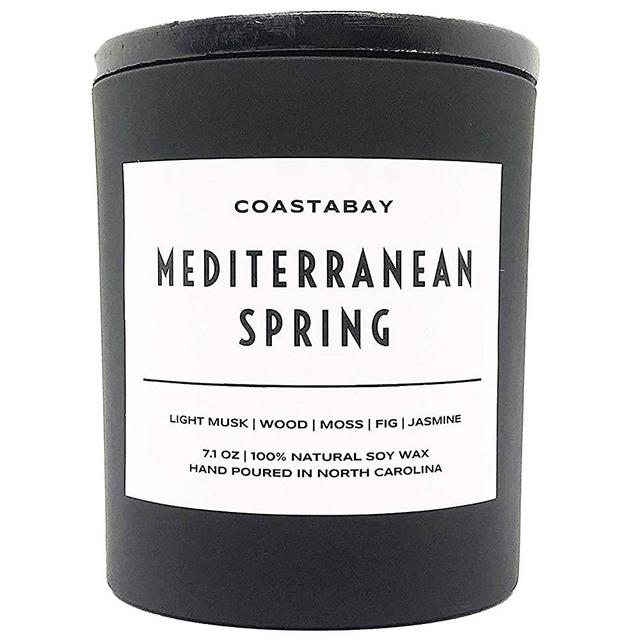 CoastaBay Mediterranean Spring Candle | 100% Natural Soy & Organic Candles, Long Lasting 45 Hour Clean Non Toxic Burn, Eco Friendly, Minimalistic & Modern Design, Hand Poured in The USA – 7.1oz