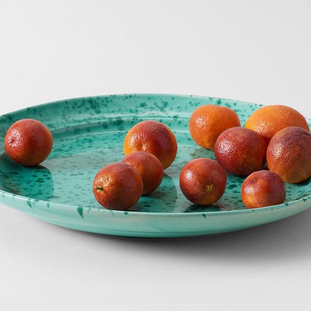 March SF Green on Green Splatterware 20.75 Inch Platter